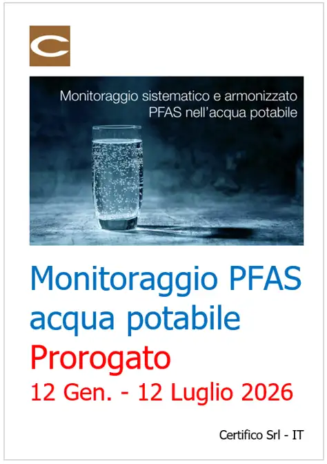 Monitoraggio sistematico e armonizzato PFAS nell’acqua potabile